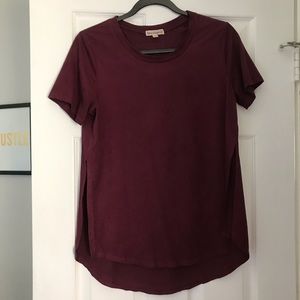 Burgundy faux suede T-shirt -love on a hanger